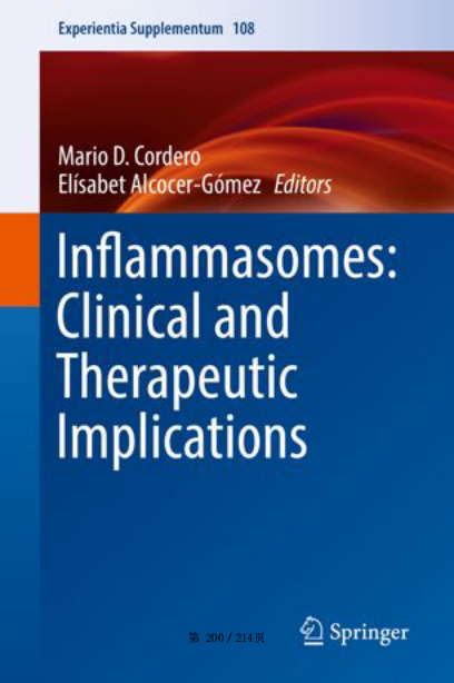 本 中 心 参 编 的 英 文 专 著 《 Inflammasomes: Clinical and Therapeutic  Implications》由Springer出版社正式出版