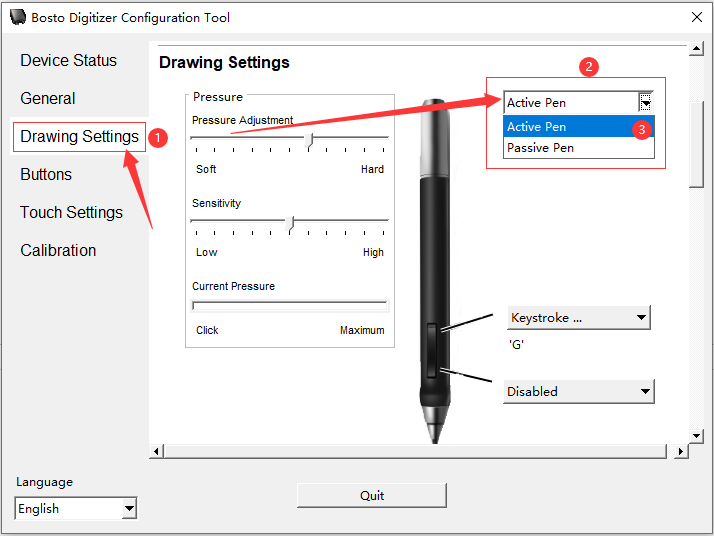 What to do if the pen buttons can not work,but the pen can work on the drawing issues