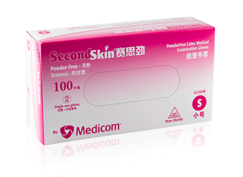 Second Skin™ 乳胶检查手套 无粉 轻柔型