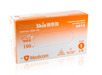 Second Skin™ 乳胶检查手套 无粉 加强型