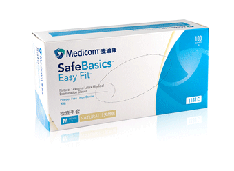 Second Basics™ 乳胶检查手套 无粉 高弹型