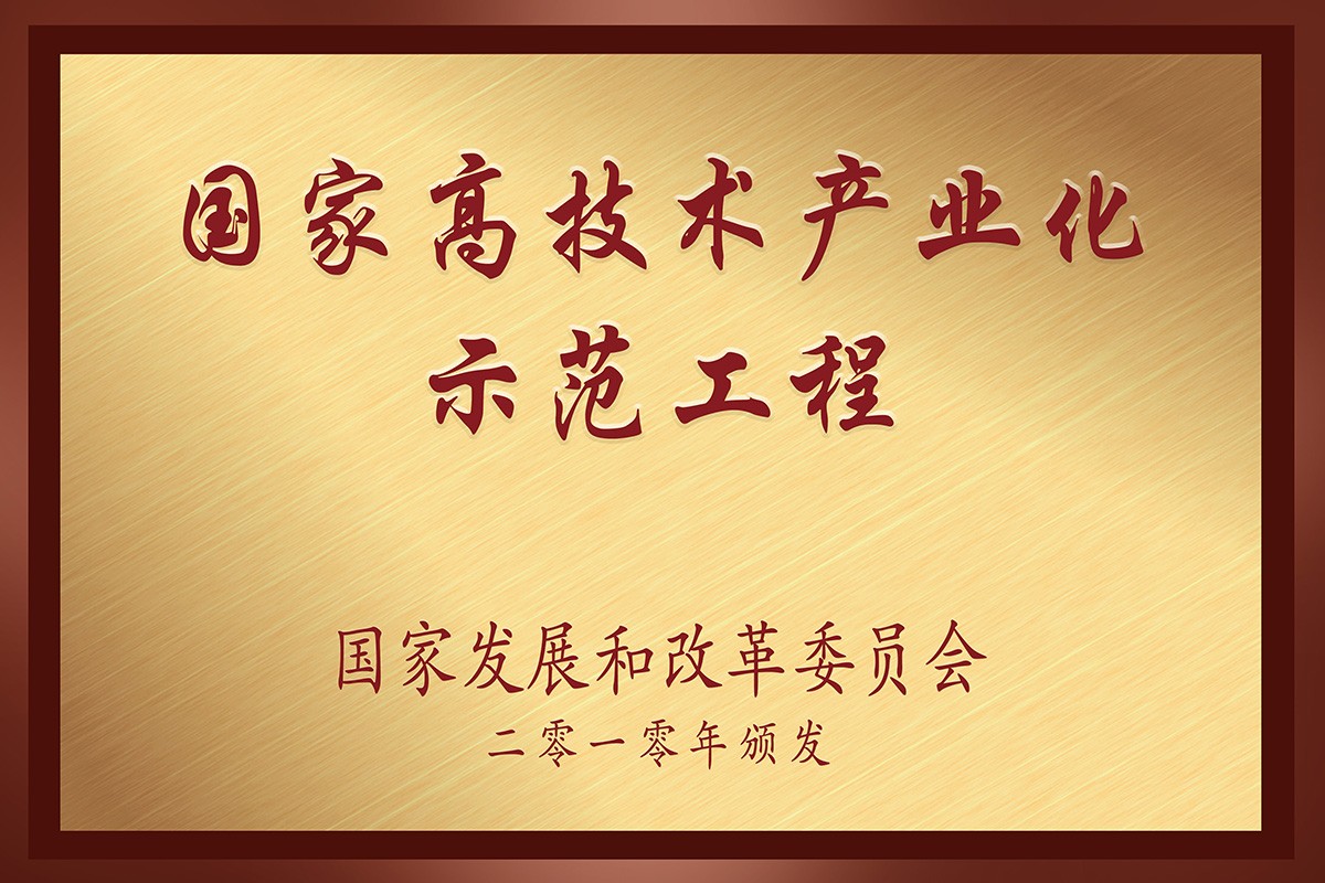 2010年，荣获国家高技术产业化示范工程
