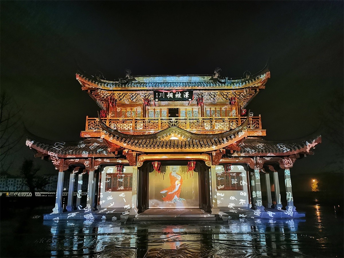 佛堂古镇夜游投影