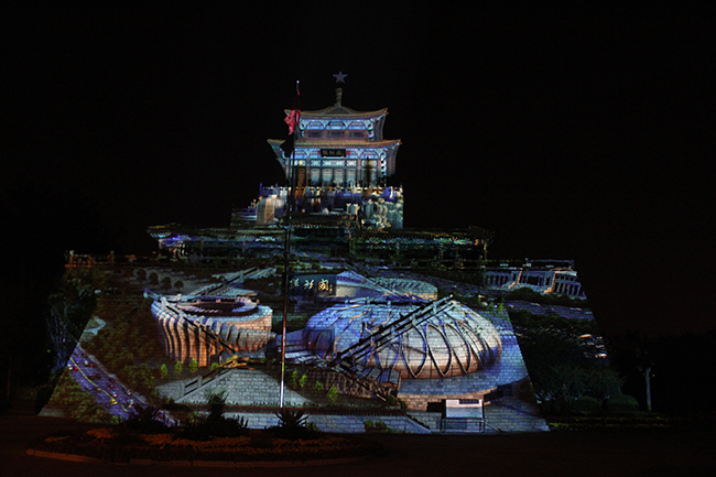 赢康参与济南解放阁灯光投影秀,用光影再现泉城美景 赢康参与济南解放阁灯光投影秀,用光影再现泉城美景