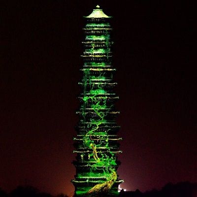 古塔礼佛 赢康助力科视中国第一塔影秀 古塔礼佛 赢康助力科视中国第一塔影秀