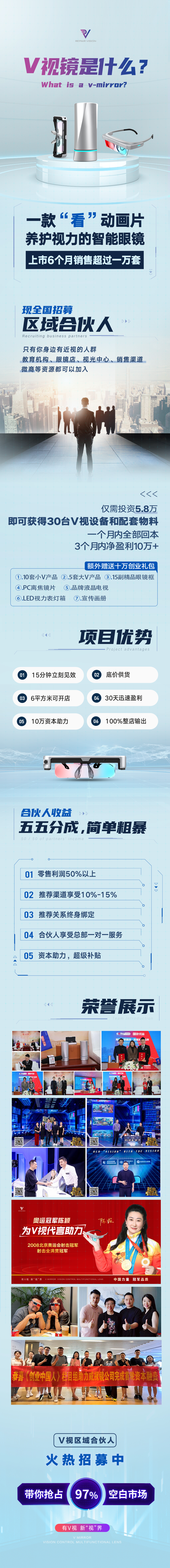  V视3D双色智能变焦眼镜