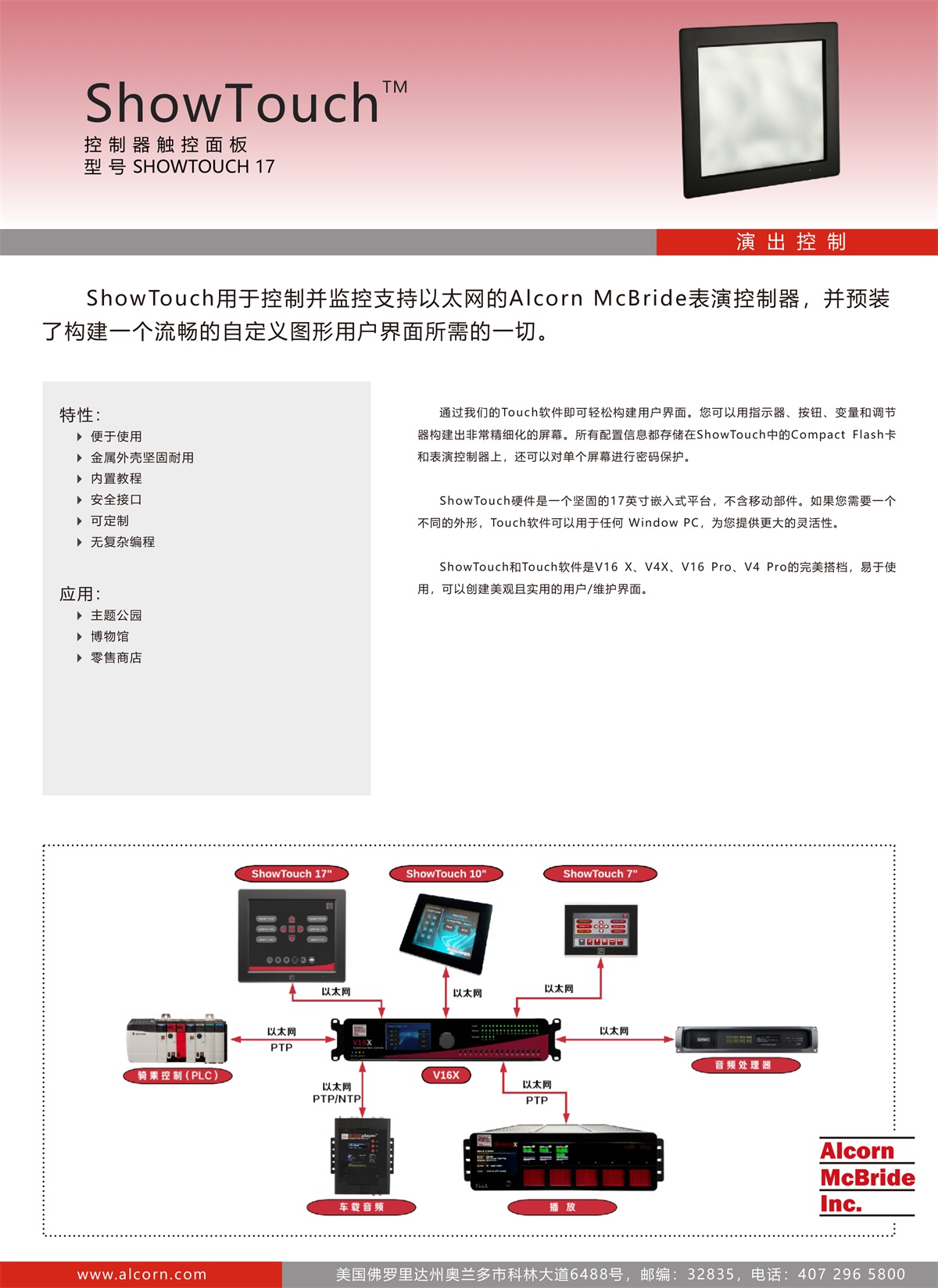 Alcorn-ShowTouch 17”控制器触控面板