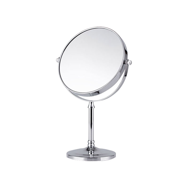 Desktop round unlighted makeup mirror