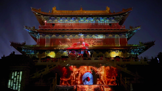 走进许昌，夜游三国，赢康科影达参与打造春秋楼投影秀