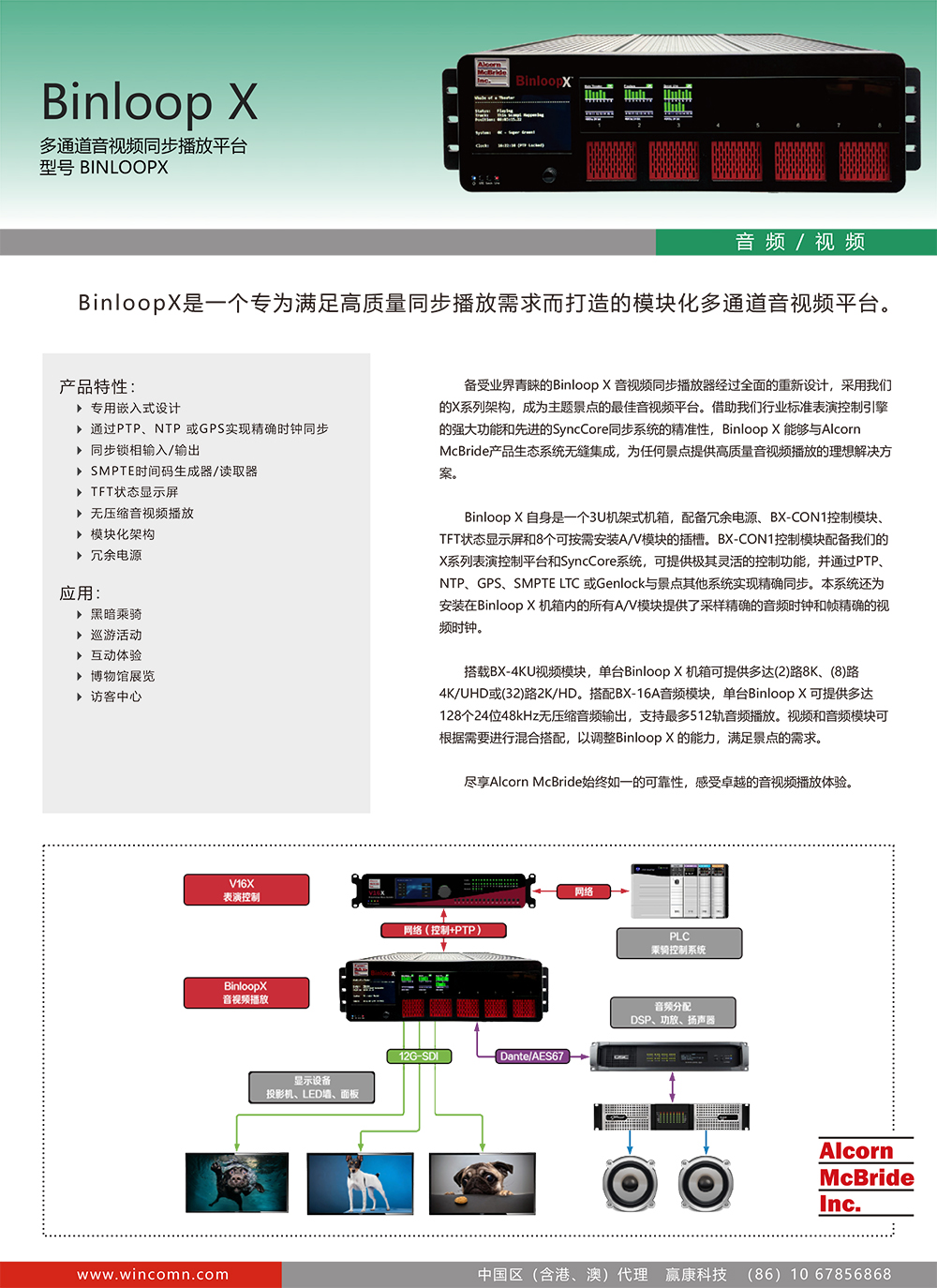Binloop X 多通道音视频同步播放平台