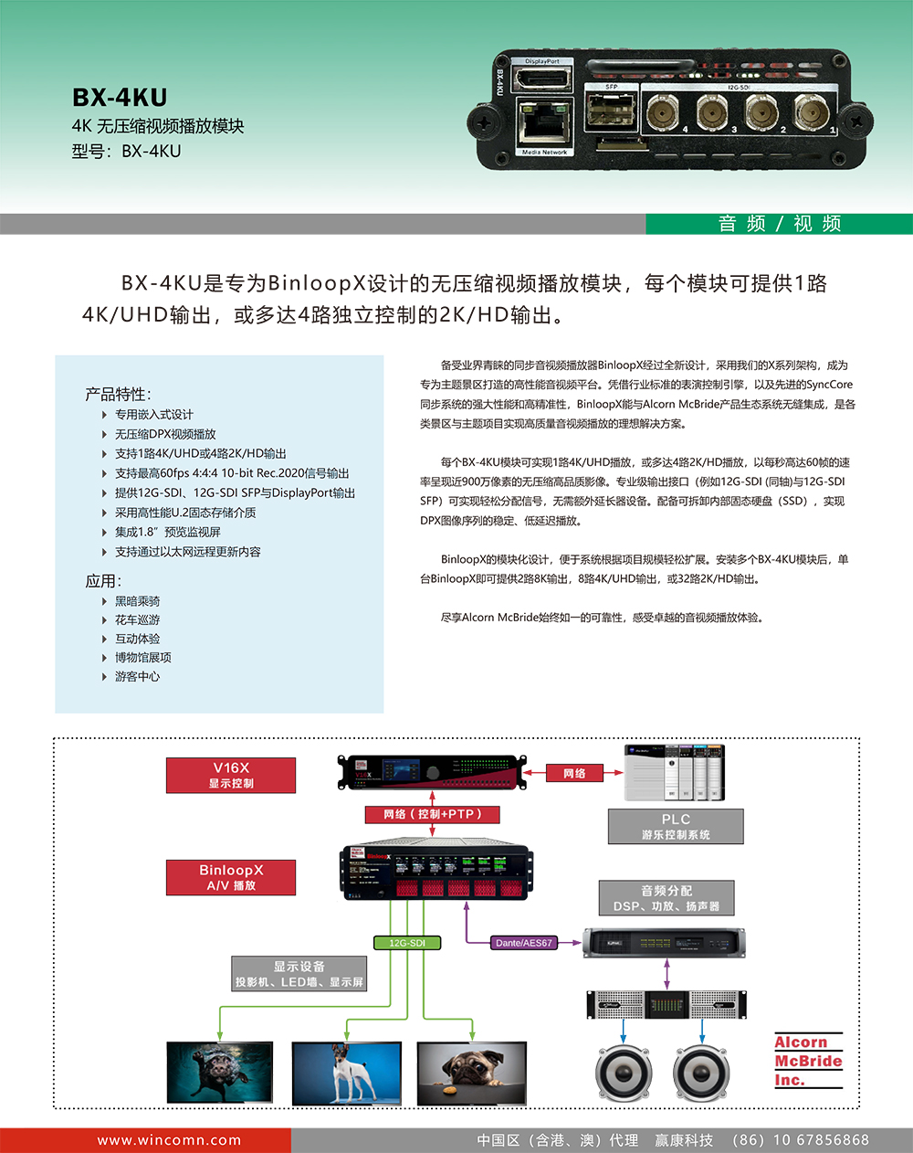 Alcorn-BX-4KU 4K无压缩视频播放模块