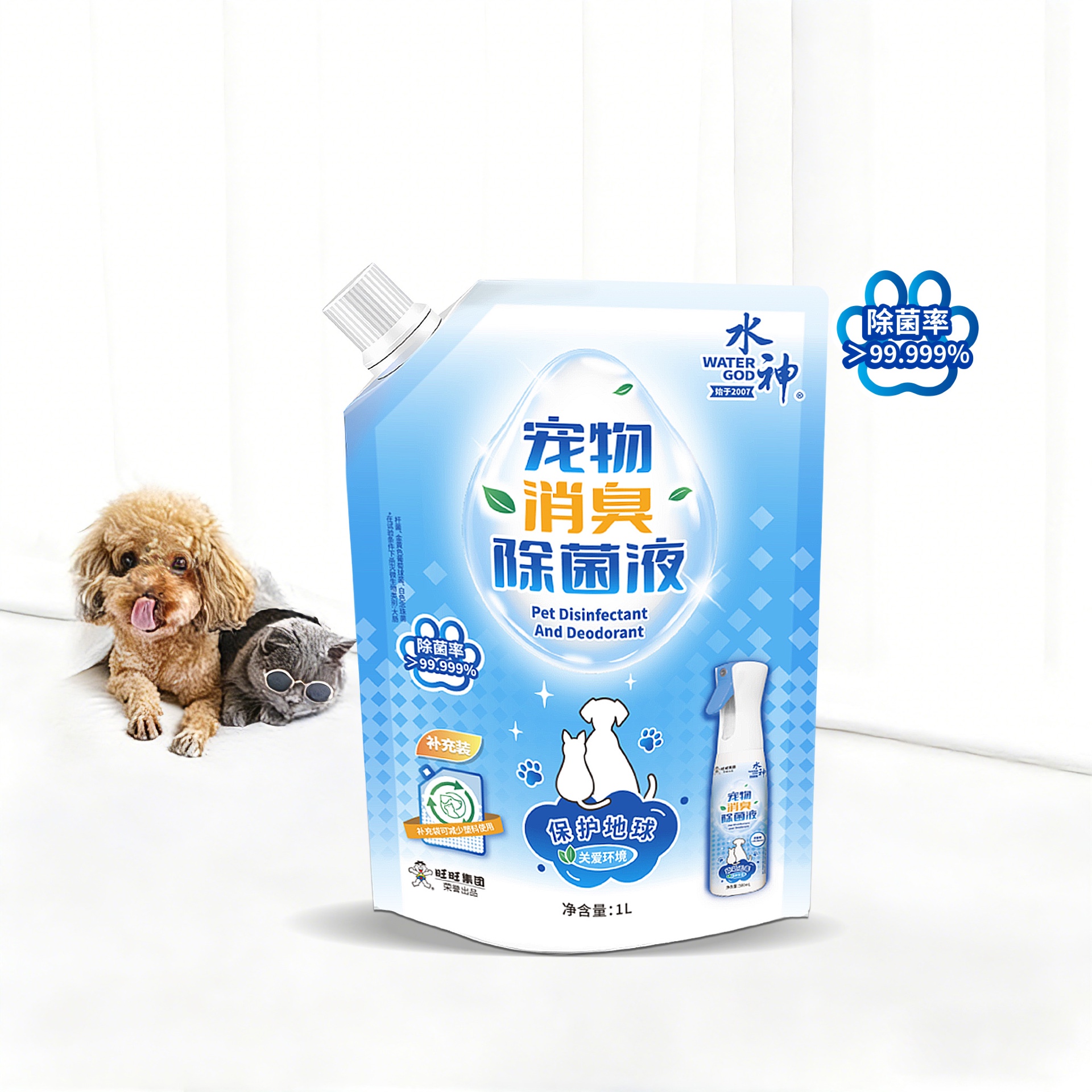 水神宠物消臭除菌补充装1L