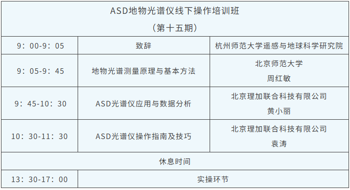 培训通知 | ASD地物光谱仪操作培训班（第十五期）