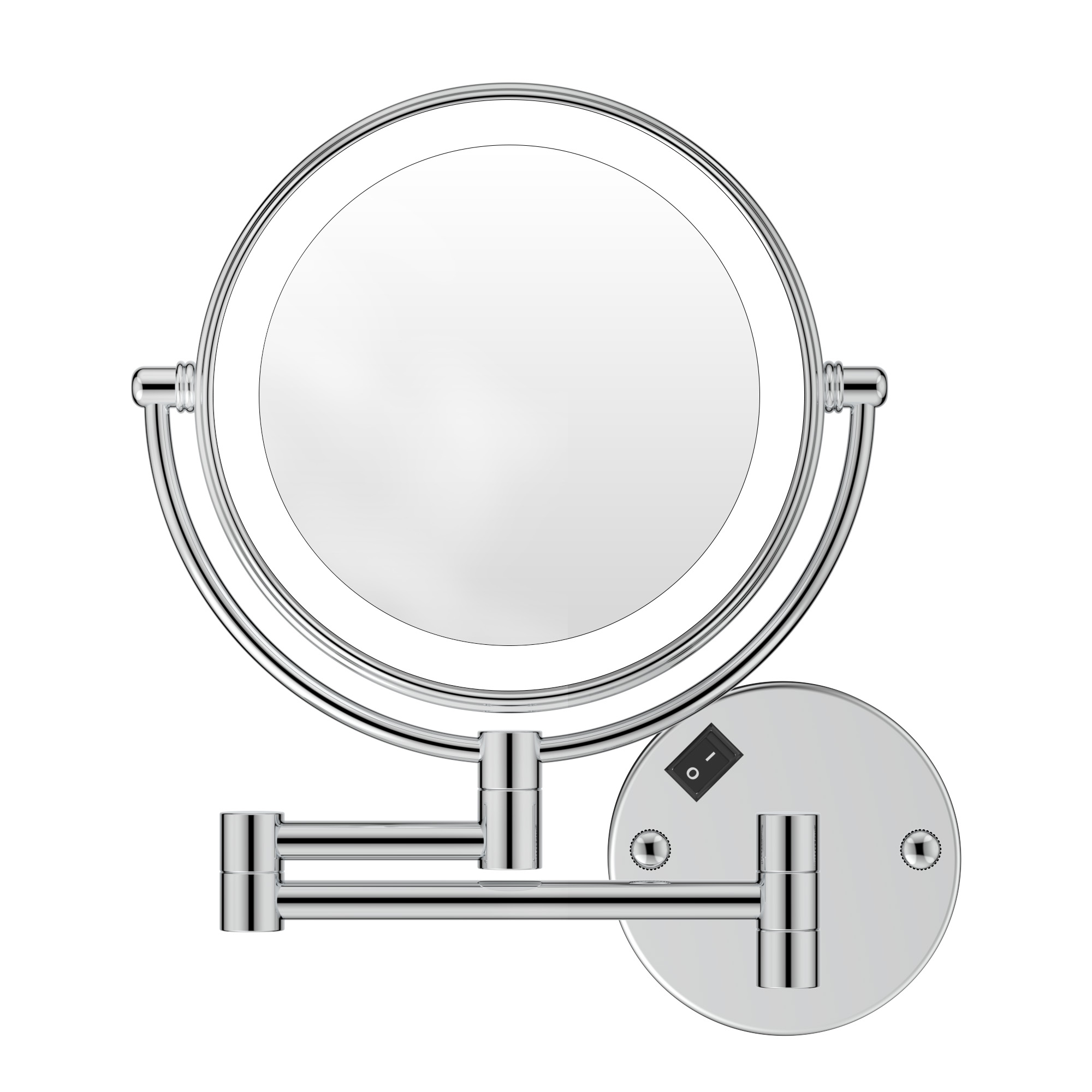 Hanging round lighted makeup mirror