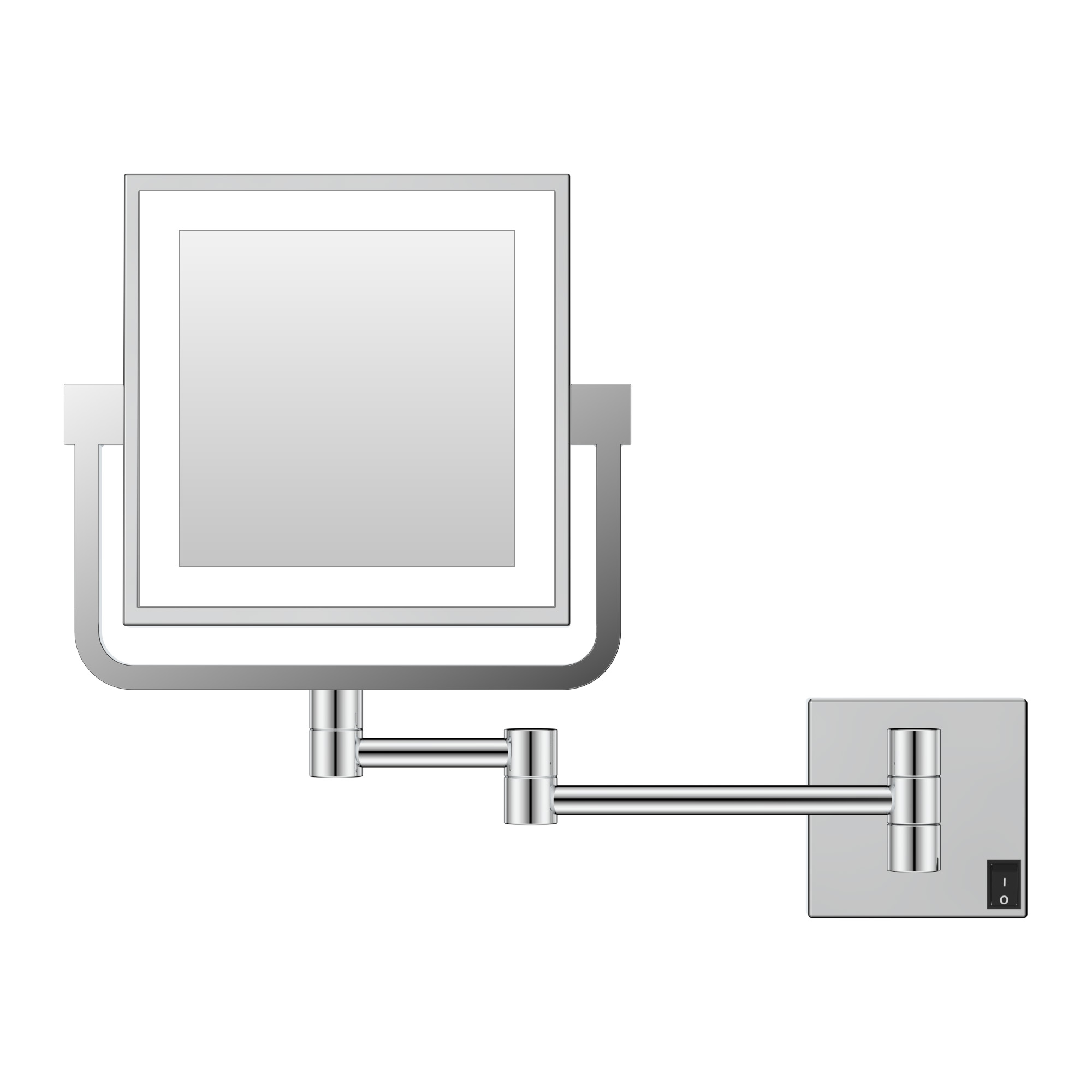 Hanging square lighted makeup mirror