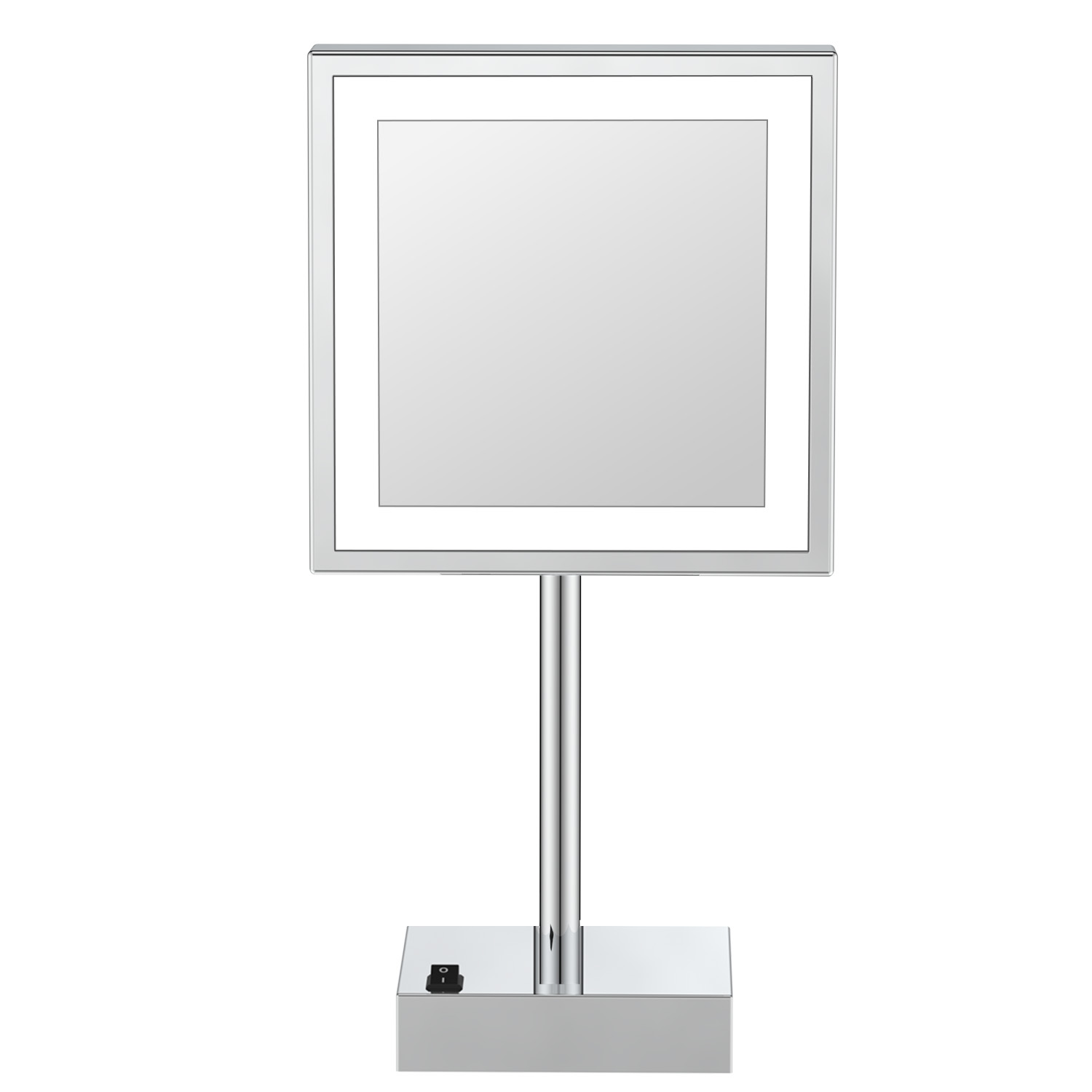 Desktop square lighted makeup mirror